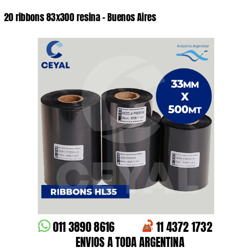 20 ribbons 83×300 resina – Buenos Aires