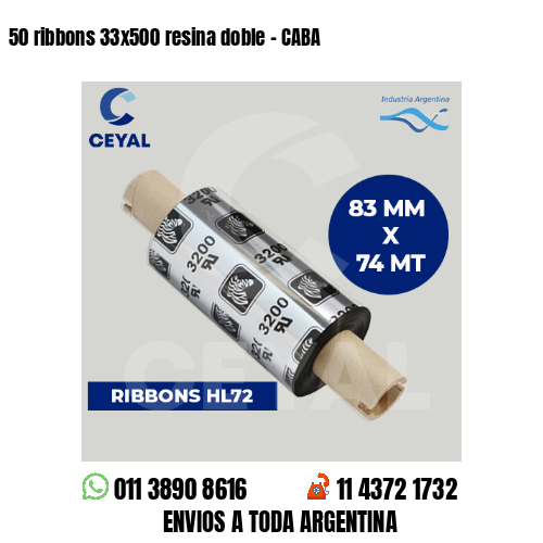 50 ribbons 33×500 resina doble – CABA