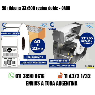 50 ribbons 33x500 resina doble - CABA