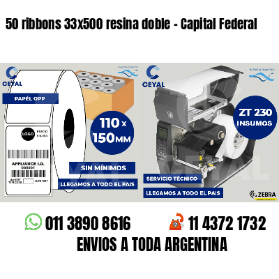 50 ribbons 33x500 resina doble - Capital Federal
