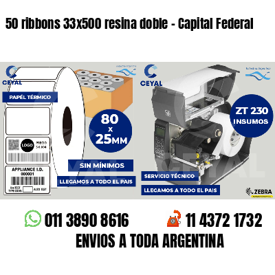 50 ribbons 33x500 resina doble - Capital Federal
