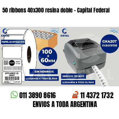 50 ribbons 40x300 resina doble - Capital Federal