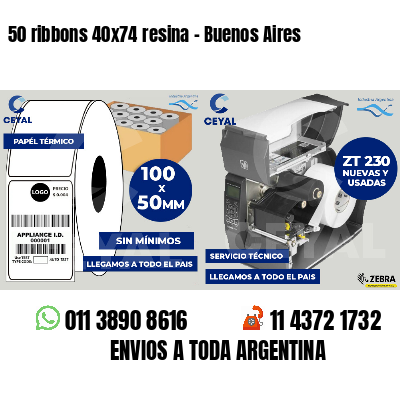 50 ribbons 40x74 resina - Buenos Aires