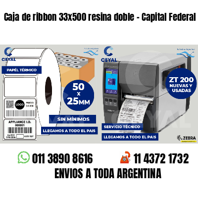 Caja de ribbon 33x500 resina doble - Capital Federal
