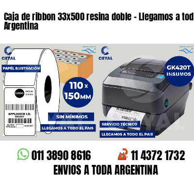 Caja de ribbon 33x500 resina doble - Llegamos a toda Argentina