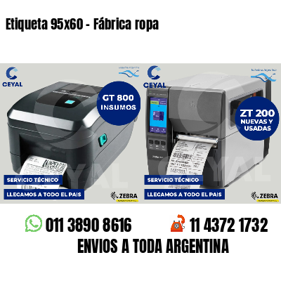 Etiqueta 95x60 - Fábrica ropa