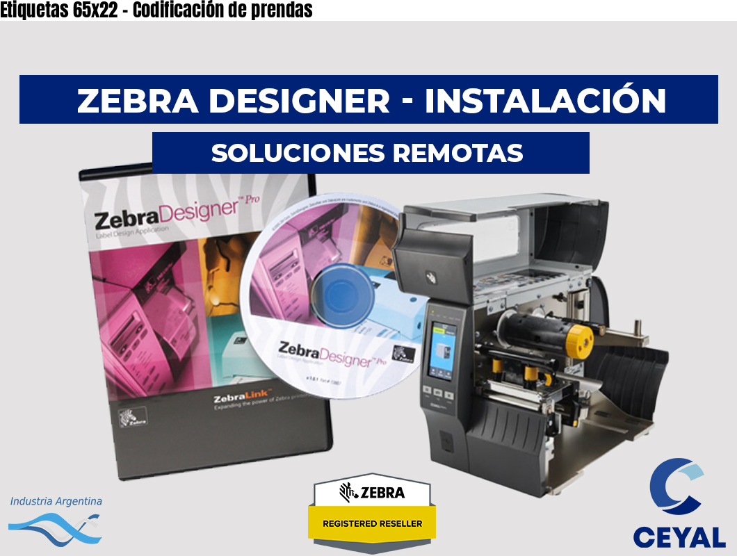 Etiquetas 65x22 - Codificación de prendas