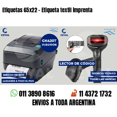 Etiquetas 65x22 - Etiqueta textil imprenta