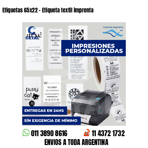 Etiquetas 65x22 - Etiqueta textil imprenta