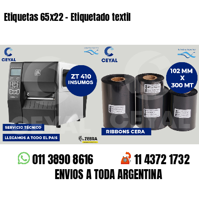 Etiquetas 65x22 - Etiquetado textil