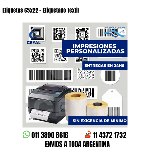 Etiquetas 65x22 - Etiquetado textil