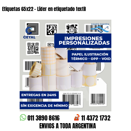 Etiquetas 65x22 - Líder en etiquetado textil