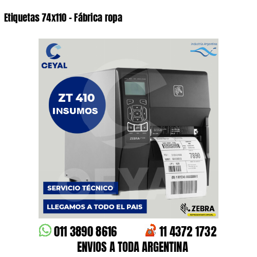 Etiquetas 74x110 - Fábrica ropa