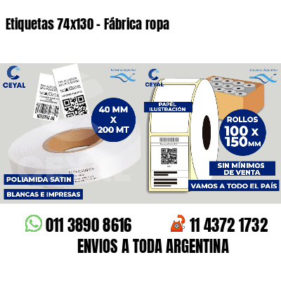 Etiquetas 74x130 - Fábrica ropa