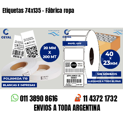 Etiquetas 74x135 - Fábrica ropa
