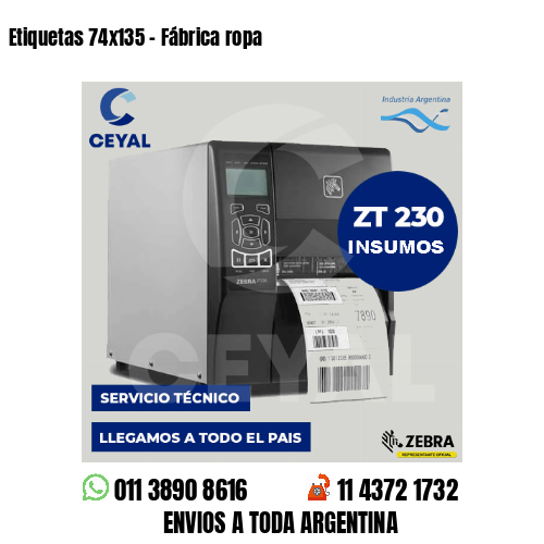 Etiquetas 74x135 - Fábrica ropa
