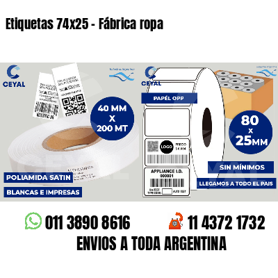 Etiquetas 74x25 - Fábrica ropa
