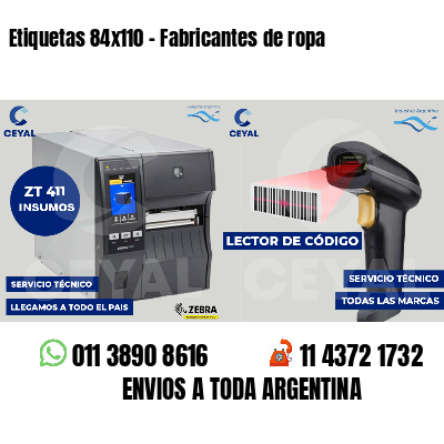 Etiquetas 84x110 - Fabricantes de ropa