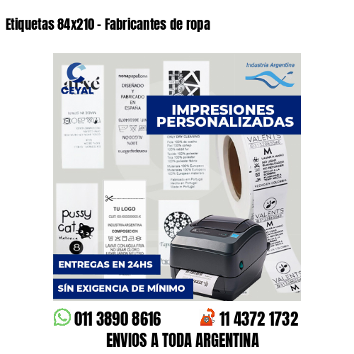 Etiquetas 84x210 - Fabricantes de ropa