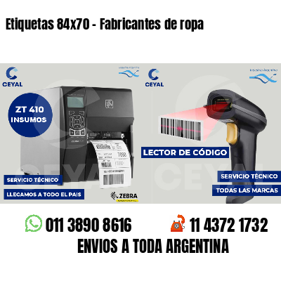 Etiquetas 84x70 - Fabricantes de ropa