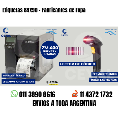 Etiquetas 84x90 - Fabricantes de ropa