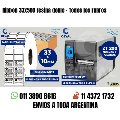 Ribbon 33x500 resina doble - Todos los rubros