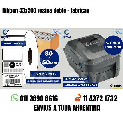 Ribbon 33x500 resina doble - fabricas