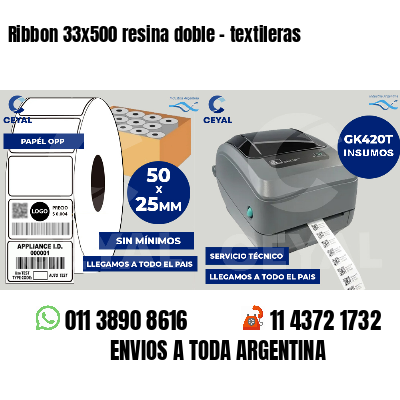 Ribbon 33x500 resina doble - textileras