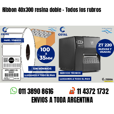 Ribbon 40x300 resina doble - Todos los rubros