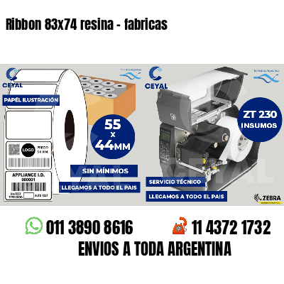 Ribbon 83x74 resina - fabricas