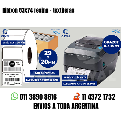 Ribbon 83x74 resina - textileras