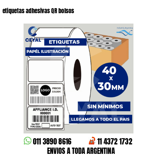 etiquetas adhesivas QR bolsos