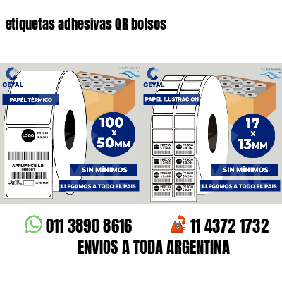 etiquetas adhesivas QR bolsos