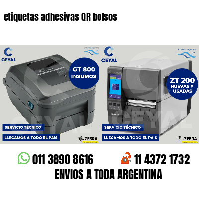 etiquetas adhesivas QR bolsos