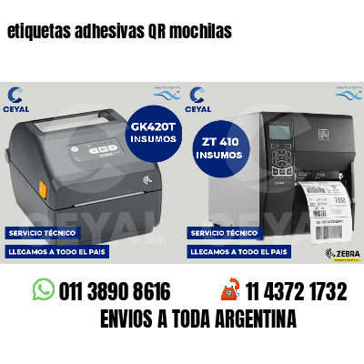 etiquetas adhesivas QR mochilas