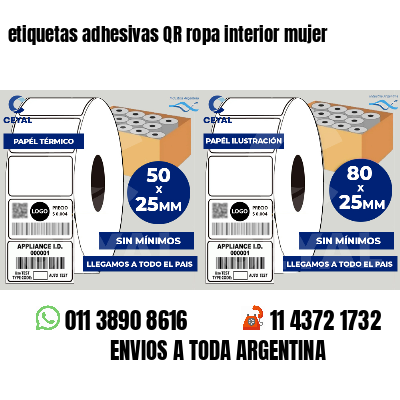 etiquetas adhesivas QR ropa interior mujer