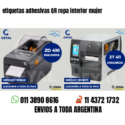 etiquetas adhesivas QR ropa interior mujer