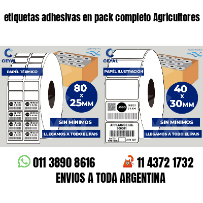 etiquetas adhesivas en pack completo Agricultores