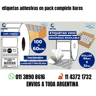 etiquetas adhesivas en pack completo Bares