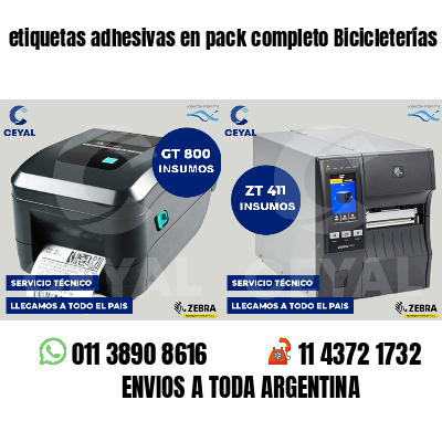 etiquetas adhesivas en pack completo Bicicleterías