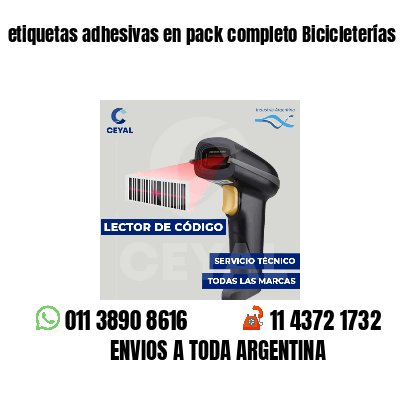 etiquetas adhesivas en pack completo Bicicleterías