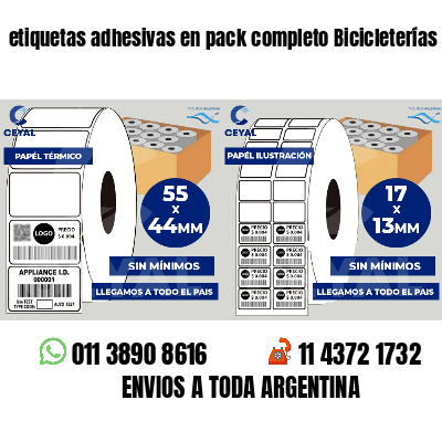 etiquetas adhesivas en pack completo Bicicleterías