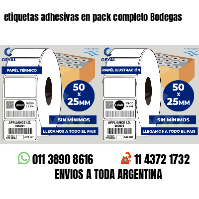 etiquetas adhesivas en pack completo Bodegas