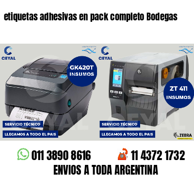 etiquetas adhesivas en pack completo Bodegas