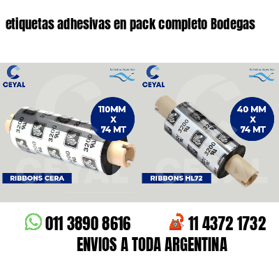 etiquetas adhesivas en pack completo Bodegas