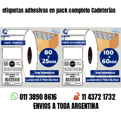 etiquetas adhesivas en pack completo Cadeterías