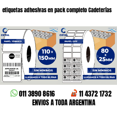 etiquetas adhesivas en pack completo Cadeterías