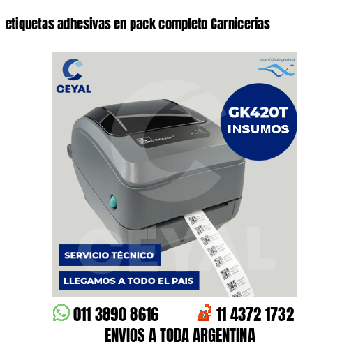 etiquetas adhesivas en pack completo Carnicerías