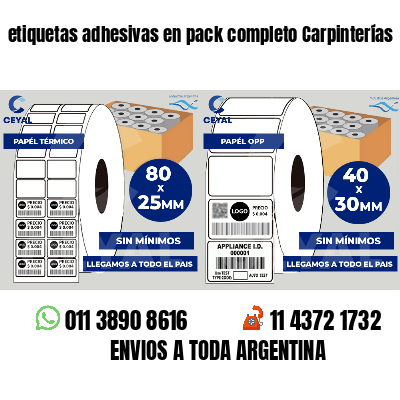 etiquetas adhesivas en pack completo Carpinterías