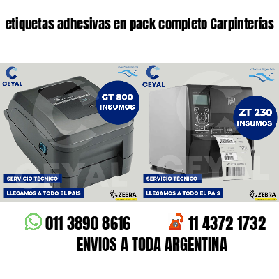 etiquetas adhesivas en pack completo Carpinterías